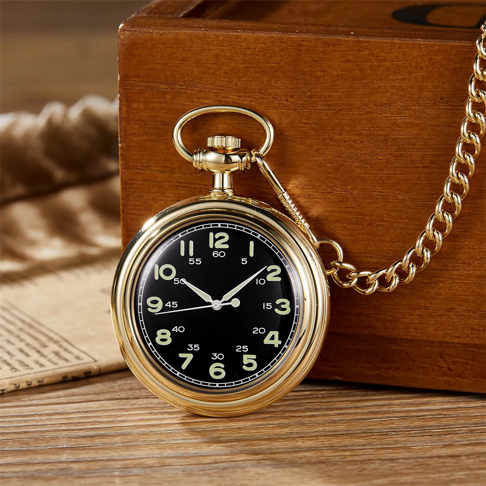 

Classic retro mechanical pocket watch luminous straight plate without cover Arabic numeral chain pendant mechanical pocket watch