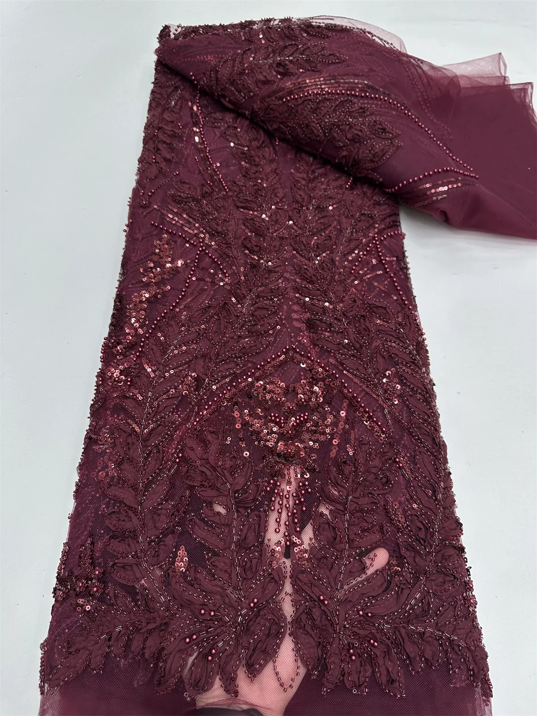 2025 tela de encaje de cuentas africanas de alta calidad, tela de encaje con cuentas de lentejuelas nigerianas, telas de encaje francés para costura de vestidos de fiesta