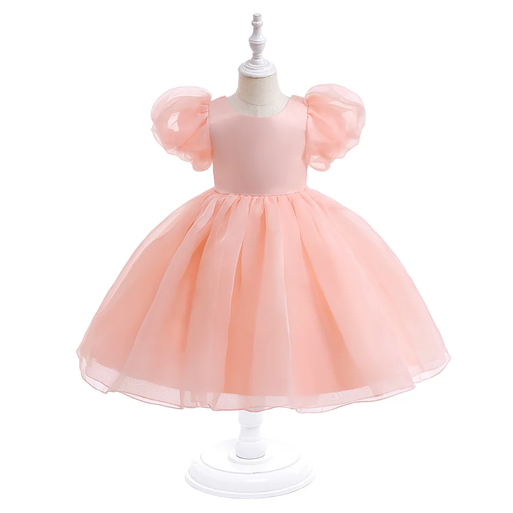 2-8 Years Old Summer Lace Girls Dress Exposed Back Princess Dresses For Girls Children Party Custom Clothes