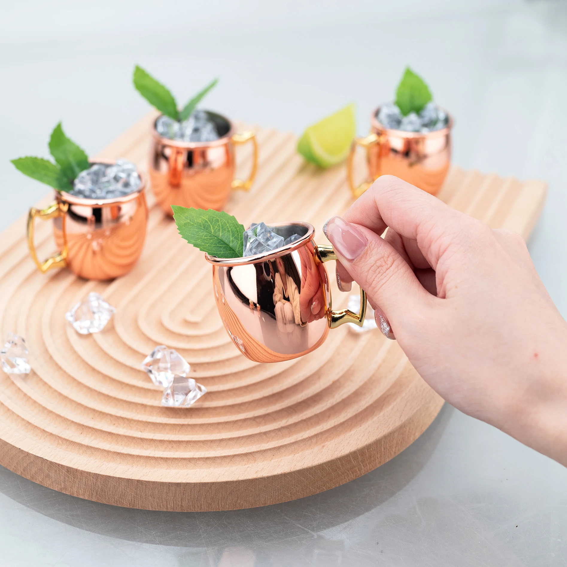 60 مللي أكواب البغل موسكو الفولاذ المقاوم للصدأ النحاس مطلي مطروق القدح s 2oz البيرة ويسكي كوكتيل كوب تيكيلا s القدح بار درينكوير كوب