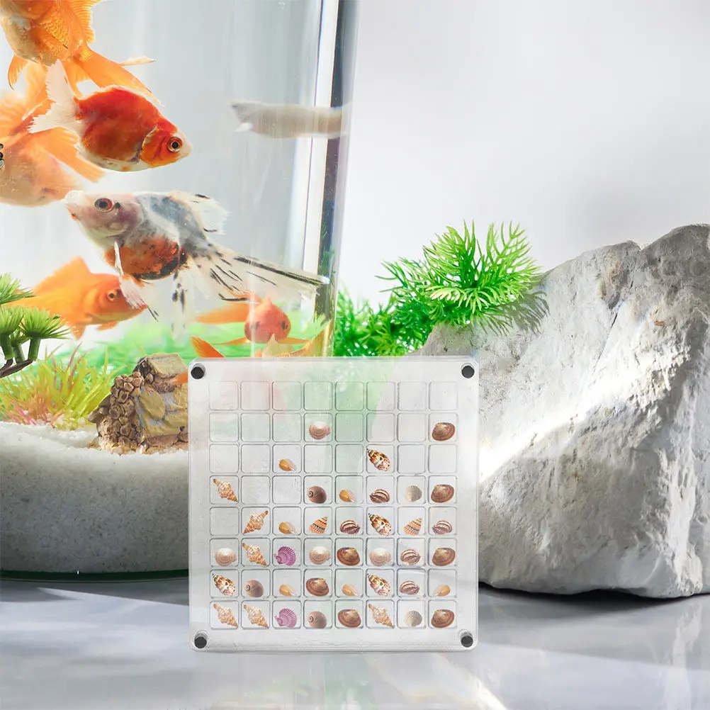 

2Pcs Seashell Storage Box Transparent Acrylic Multi-Grid Organizer Nail Charms Mini Stones Display Case Holder