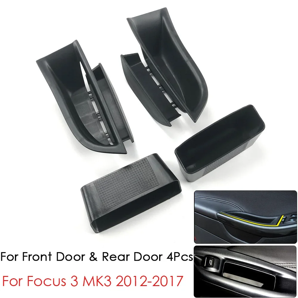 Car Accessories Front Rear Door Handle Armrest Storage Box Container Stowing Tray Pallet Case For Ford Focus 3 MK3 2012-2017