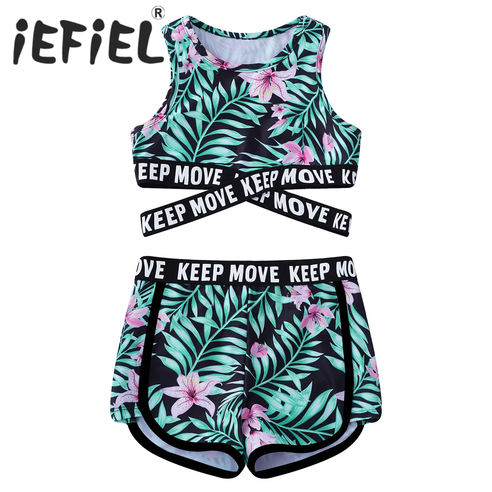 Kids Girls Swimwear Swimsuits Beachwear Outfits Cartoon Printed Bikini Set Children Teenage Swimming Surfing Bathing Suits