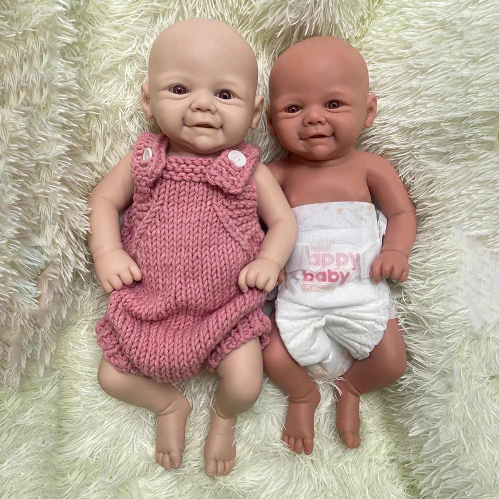 

Unpainted DIY Whole Silicone Reborn Baby Doll 17Inch Waterproof Soft Handmade Newborn Baby Best Christmas Gift for Small Kids