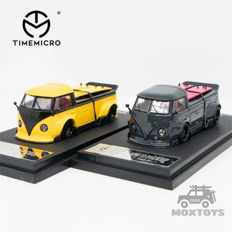 

TIME MICRO 1:64 T1 Van Pickup Widebody Yellow / Grey Diecast Model Car Collectible Vehicle