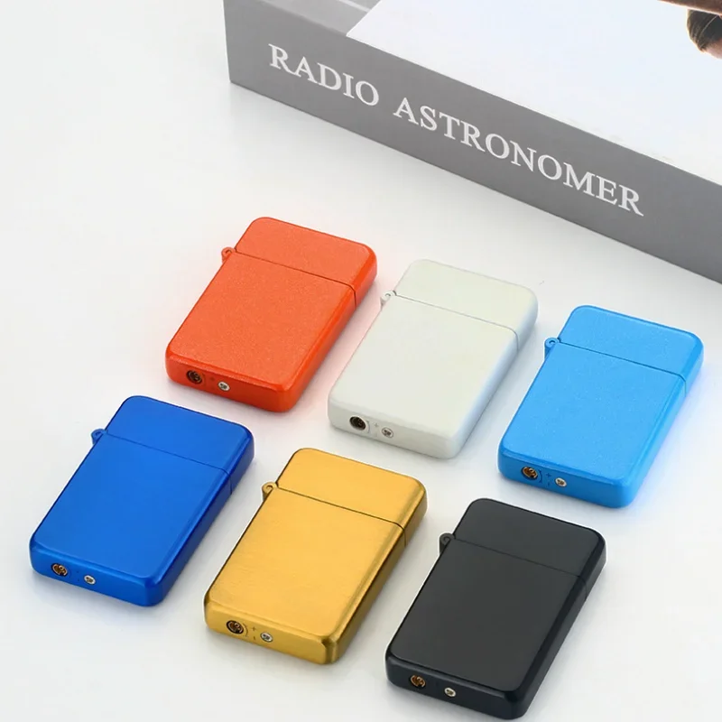 Windproof Red Flame Lighter, Night Glow, Compact and Portable Alloy Material, Butane Inflation, Multiple Colors, Cigar Lighter