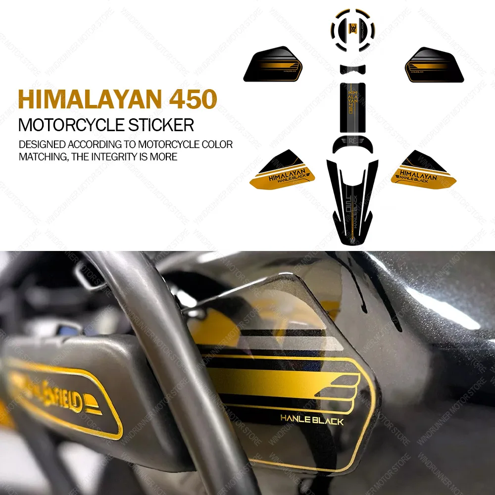

Motorcycle Tank pad Stickers Protection kit Waterproof Sticker For Himalayan 450 Hanle Black 3D Epoxy Resin Protective Sticker