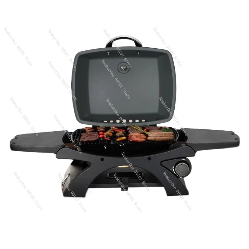 Outdoor camping detachable gas barbecue stove, home courtyard barbecue rack, car mounted portable barbecue stove