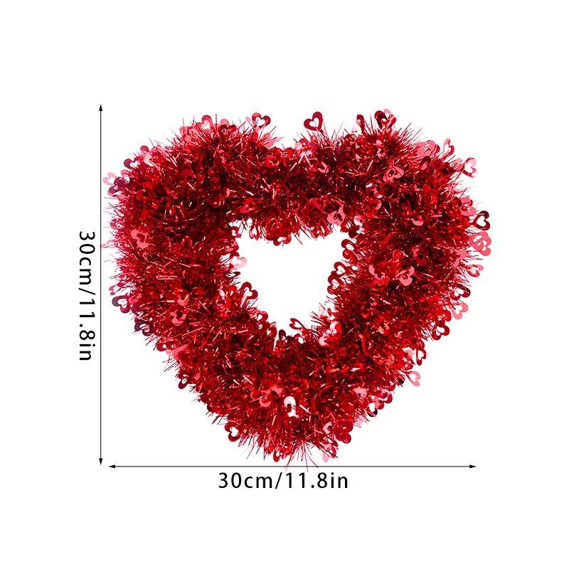30 cm Rot Liebe Herz Kranz Anhänger Hochzeit Hängen Ornament Herz Girlande Für Valentinstag Dekoration Hause Valentinstag Geschenke