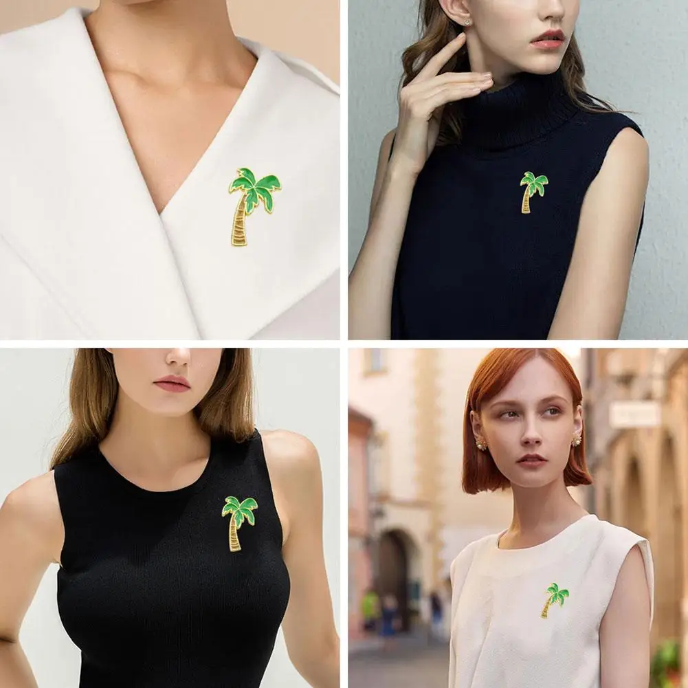 Cartoon Leaf Cactus Coconut Tree Brooch Clothing Accessories Bag Drop Brooch Oil U6m8