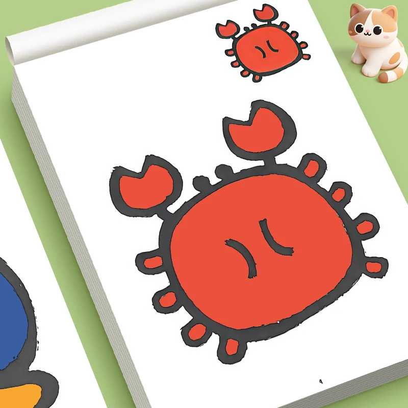 Preschool Children Cartoon Coloring Workbook,Improve Kids' Concentration, Hand-Eye Coordination and Art Sensibility