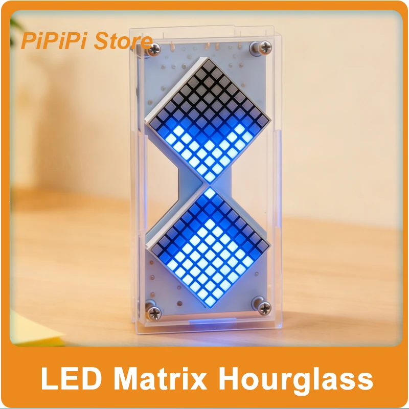 LED Matrix Electronic Hourglass Gravity Sensor DIY Countdown Timer Clock STEM Educational Soldering Project for Beginners