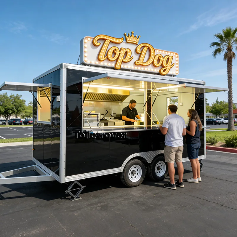 

Colorful Grill Wagon Mobile Food Truck Trailer Cheap Food Truck Fast Food Trailer For Outdoor Dining and Rolling Café Station