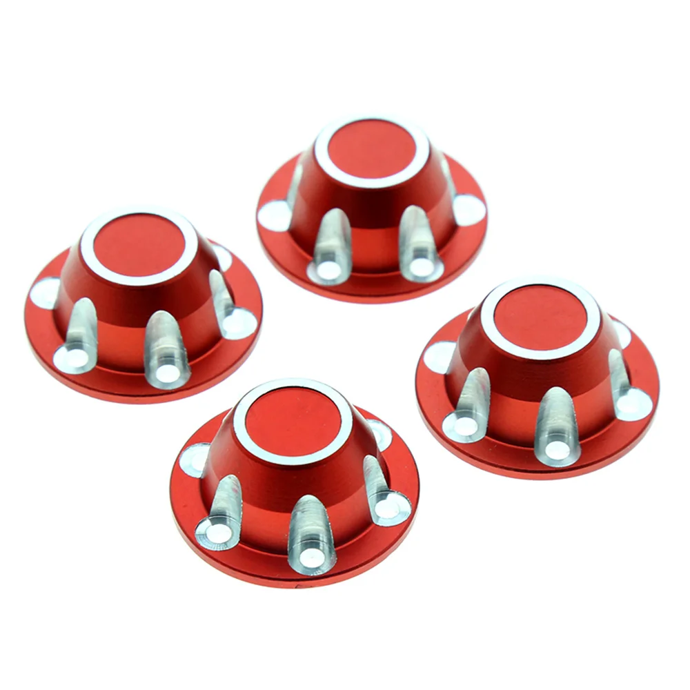 4Pcs Metal Wheel Rim Center Cap Anti-Loose Tire Nut for Axial SCX6 JLU Wrangler 1/6 RC Crawler Car Upgrade Parts,1