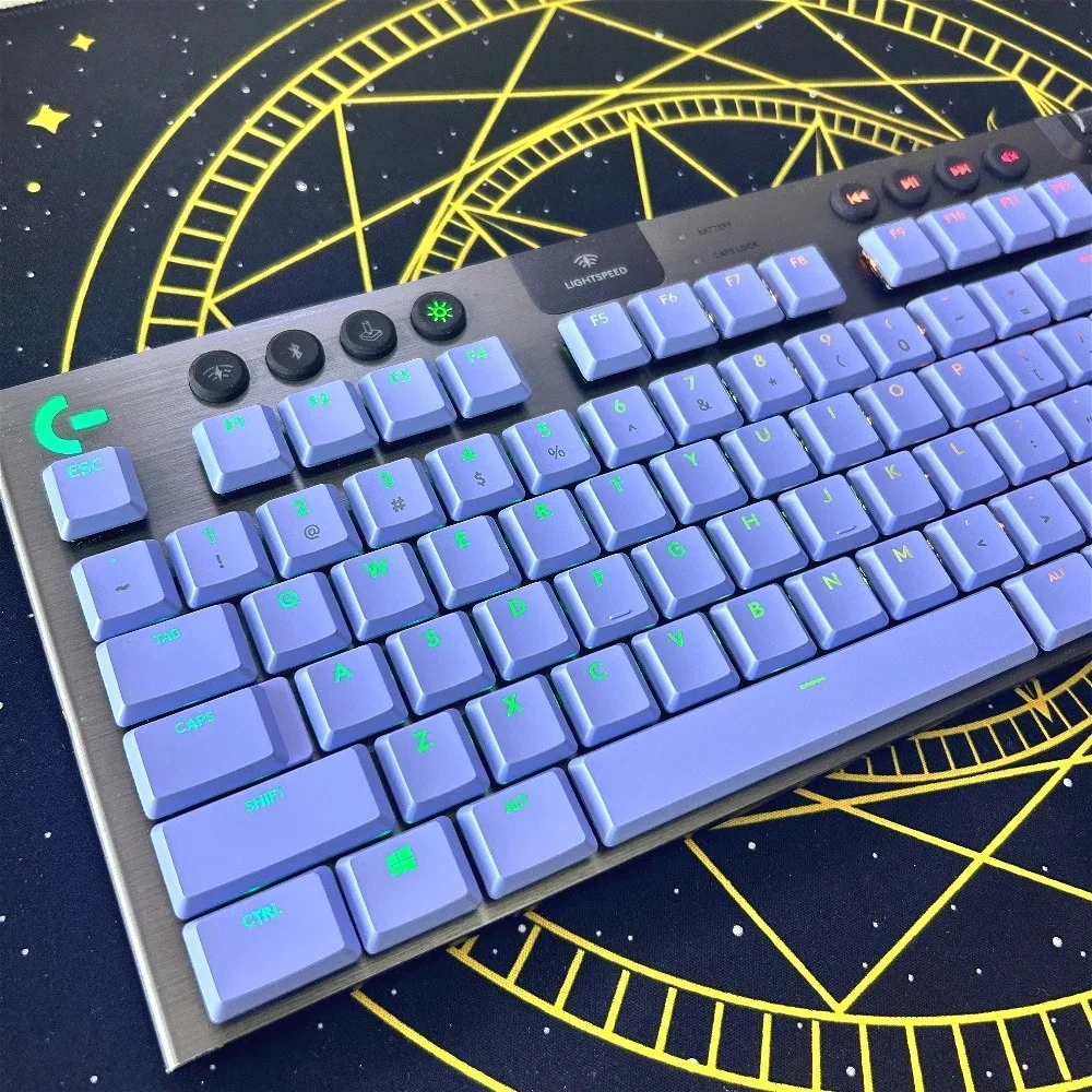 

New DIY Translucent Keycaps Suitable for Logitech G913/G915/TKL Mechanical Keyboards with US Layout, Purple G915 Keycaps