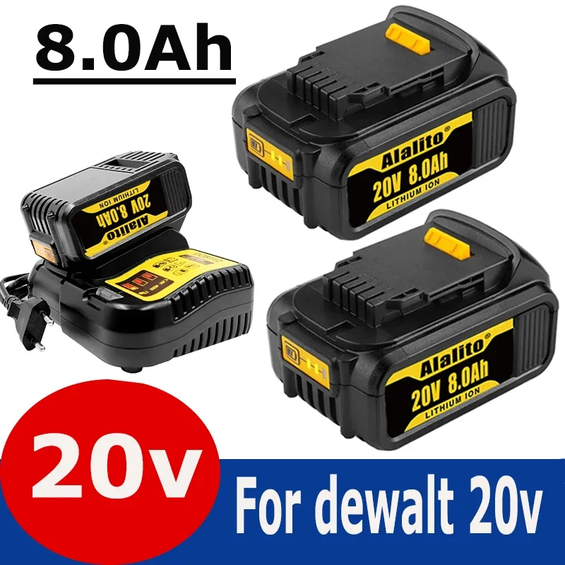 20V 8Ah MAX Lithium Battery Power Tool Replacement for DeWalt DCB184 DCB181 DCB182 DCB200 20v 8.0Ah Lithium Battery