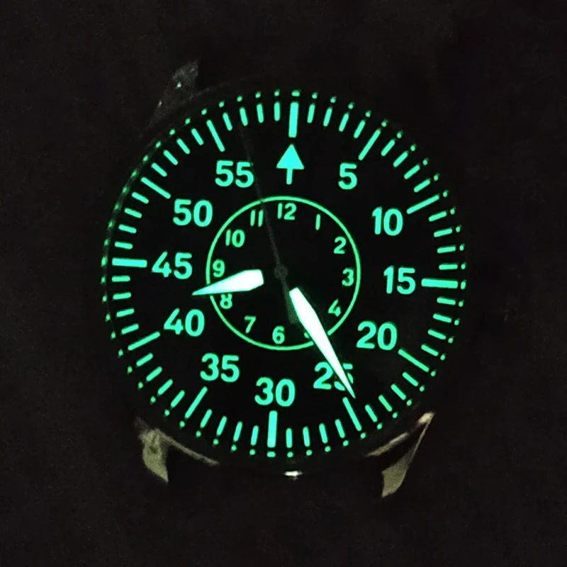 44mm Fashion Men\'s Army Pilot Watch Outdoor Waterproof  Vh31 Movement Strong Luminous Large Dial Sapphire Glass Stainless Steel