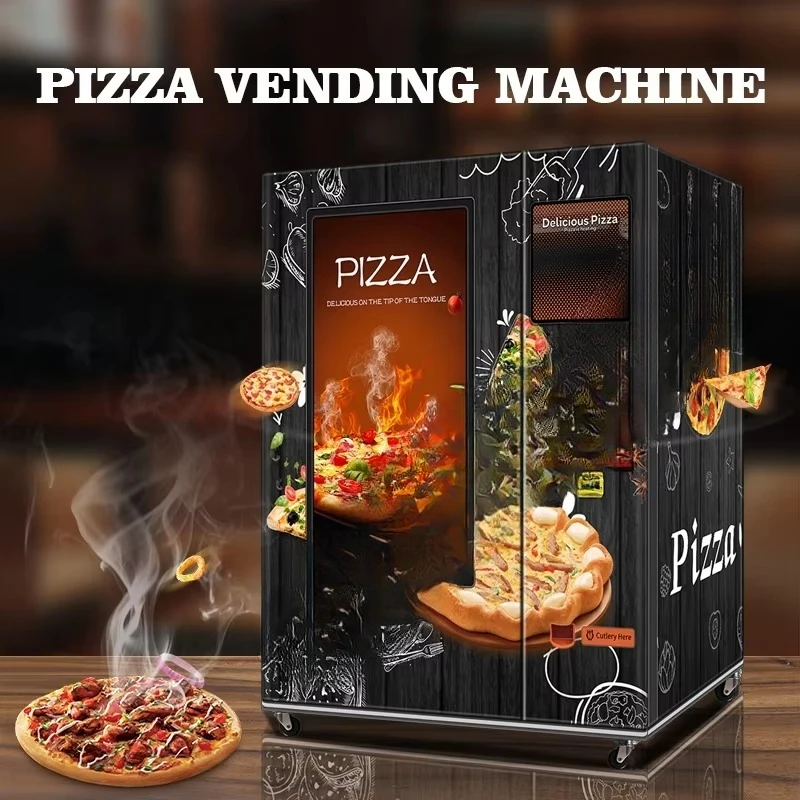 آلة بيع البيتزا التي يتم التحكم فيها بشاشة تعمل باللمس تجعل البيتزا الطازجة تلقائيًا مع لوحة عرض زجاجية #4