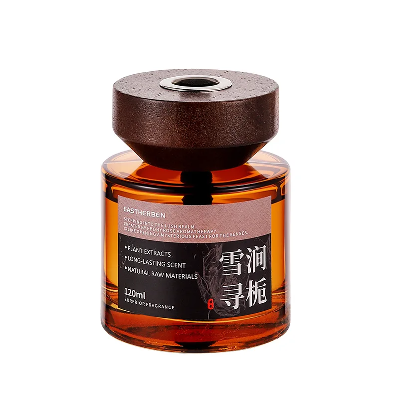 High-End Wood Lid Car Diffuser Essential Oil Long Lasting Classical Fragrance Car Perfume Car Air Freshener Auto Interior Aromat