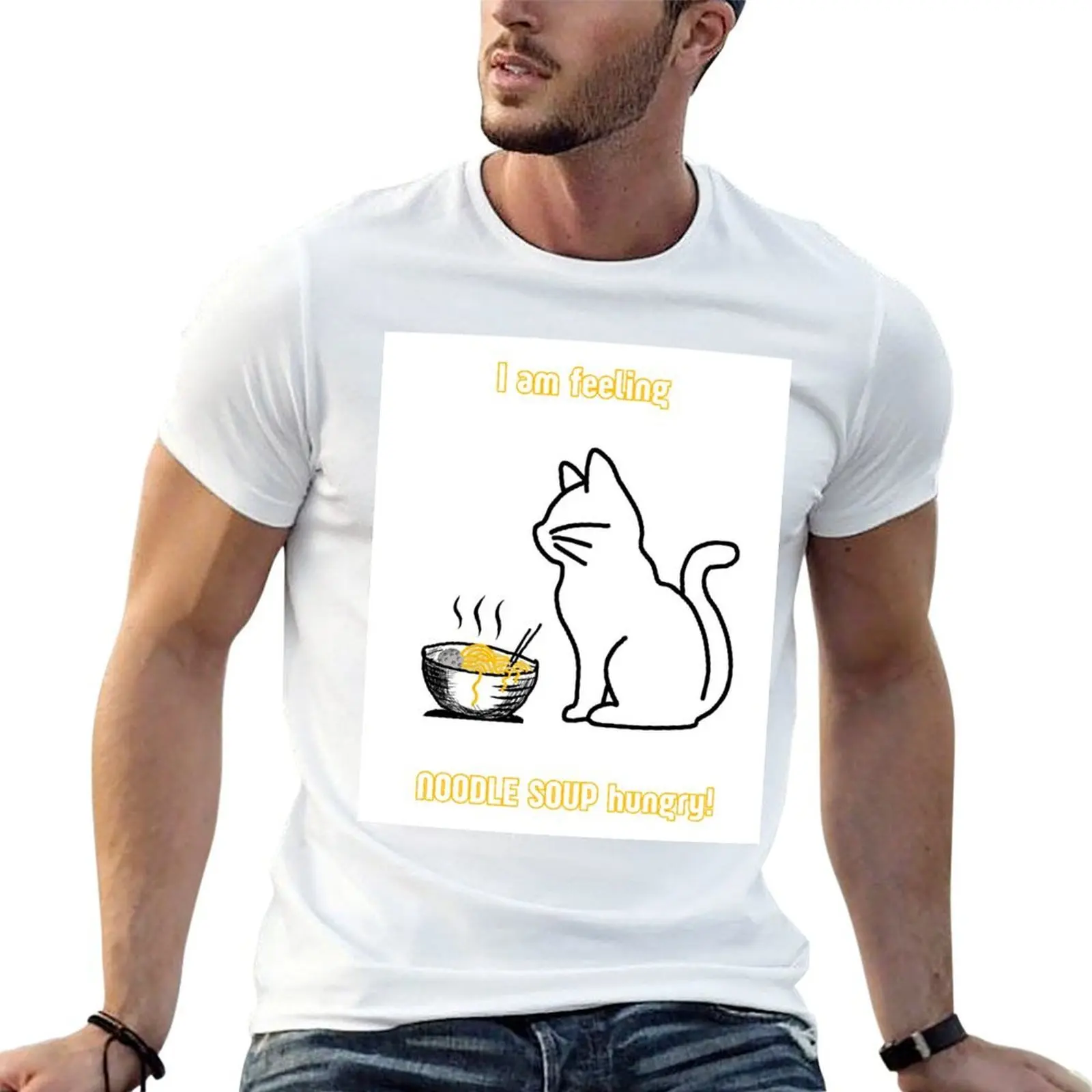Feeling hungry for noodle soup T-Shirt luxury designer plus sizes Men's cotton t-shirt