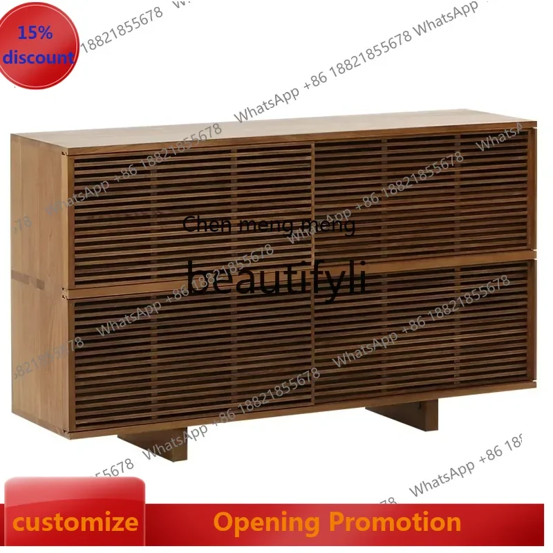 

S7486 ss Ash Wood Tea Cabinet Entryway Cabinet Simple Modern Home Retro Storage Cabinet