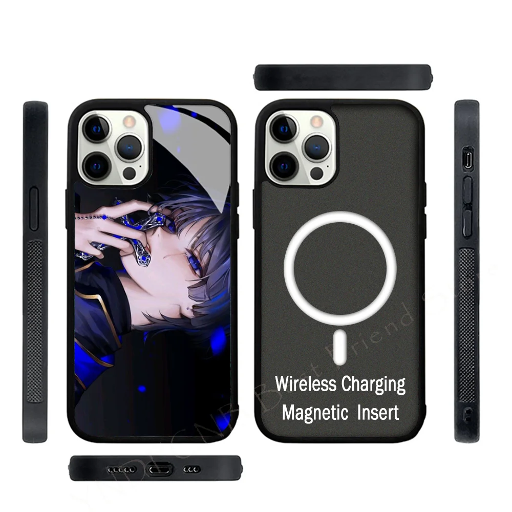 

Wanderer Genshin Impcat Phone Case Strong Magnetic For IPhone 15 14 13 Pro Max Alex Mirror For Magsafe Wireless Charging Cover