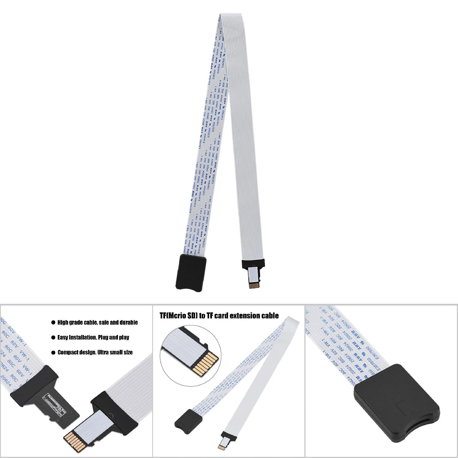 New SD Memory Card Slot to TF Card Extender Cable with Case Extension Linker SD Card to TF Extension