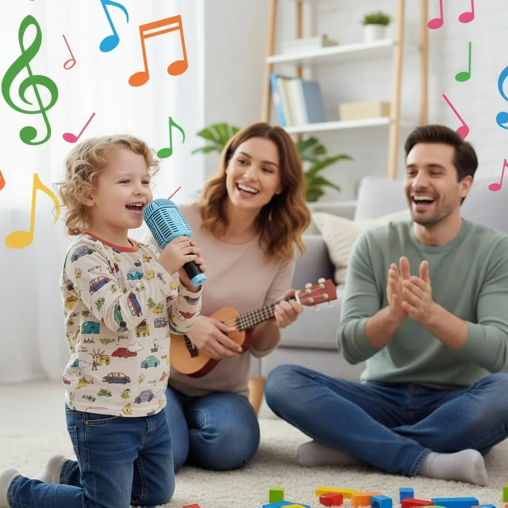 Kids Karaoke Microphone 2-in-1 Speaker Wireless Bluetooth Portable KTV HIFI Sound TWS 4 Voice Changer for Phone PC Party Gift