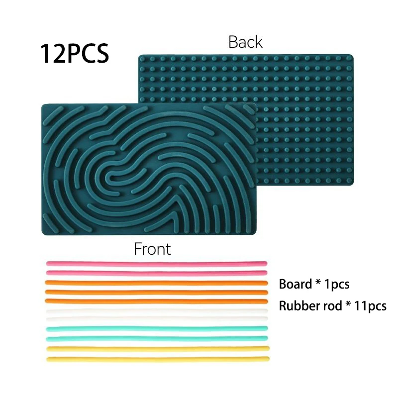 Kreatives Regenbogen-Silikon-Ballbrett für sensorische Aktivitäten, Farbtraining, Montessori-Spielzeug, doppelseitig, beschäftigt, Feinmotorik, lustiges Spiel