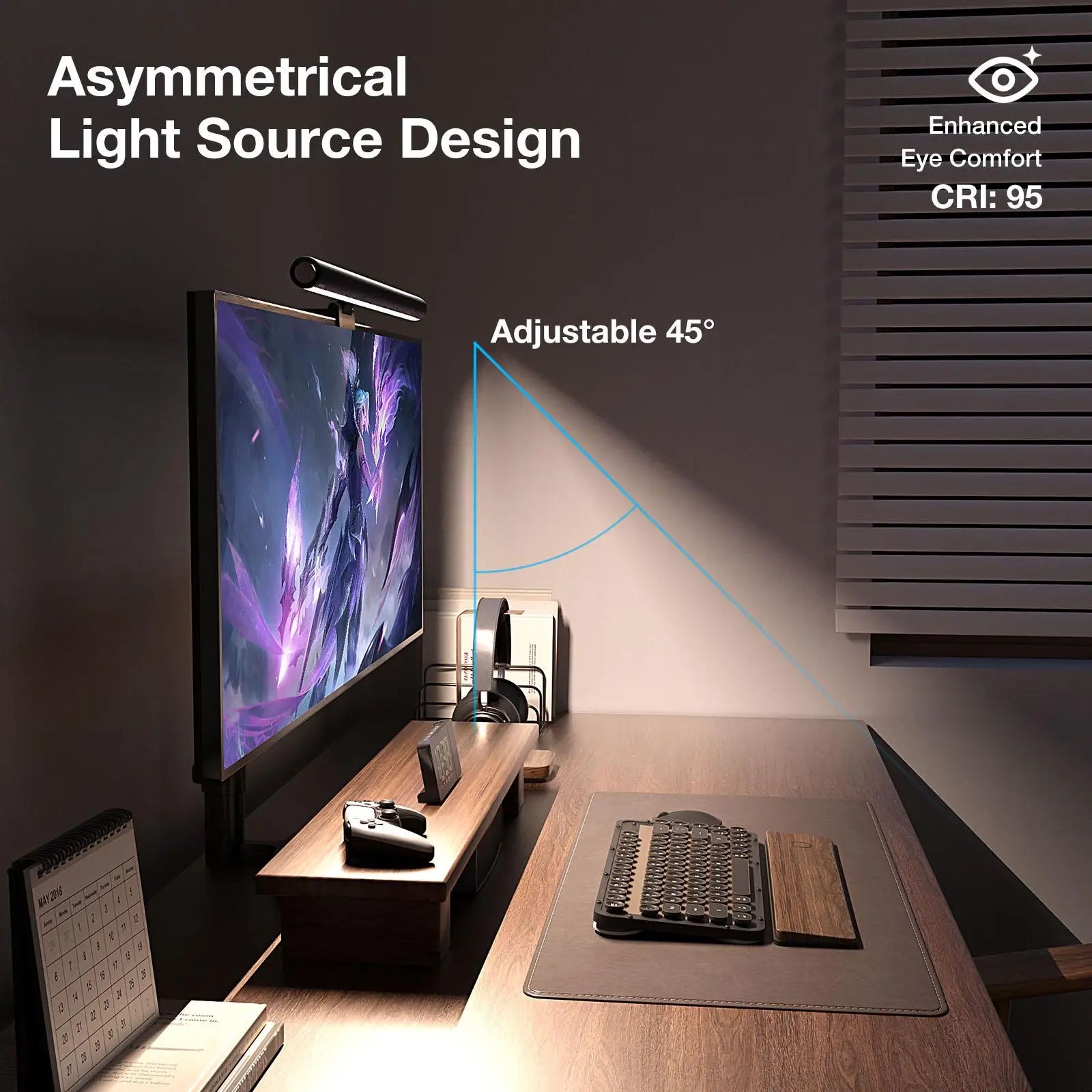 Kreisförmige LED hängende Licht weiß Computer Monitor Lampe Bildschirm Monitor Licht leiste für Augen pflege, USB-Lesung LED Schreibtisch lampe