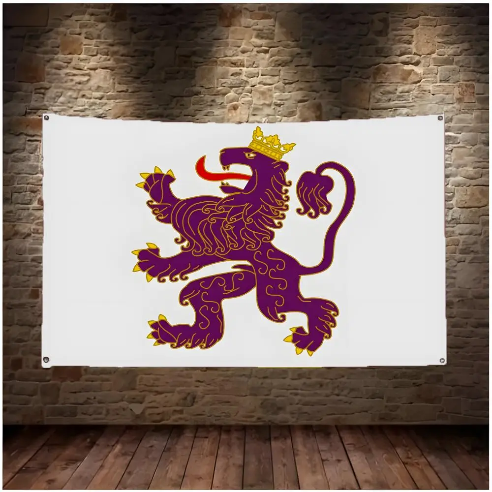 historical F of the Kingdom of Leon Flags Daily four ring borderless design indoor outdoor decor easy hang install