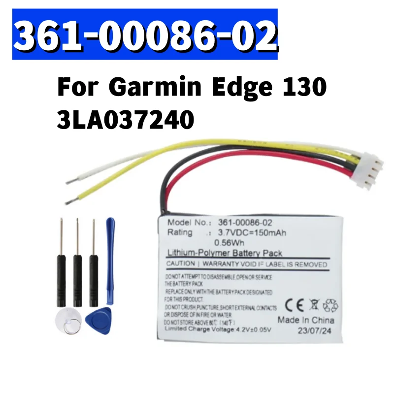 361-00086-02 GPS Navigator Battery 3.7V/150mAh For Garmin Edge 130 3LA037240 + Free Tools