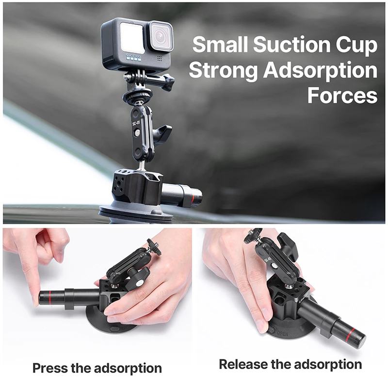 Ulanzi 3 inch/4.5 inch Action Camera Hand Pump Vacuum Suction Cup 1/4\