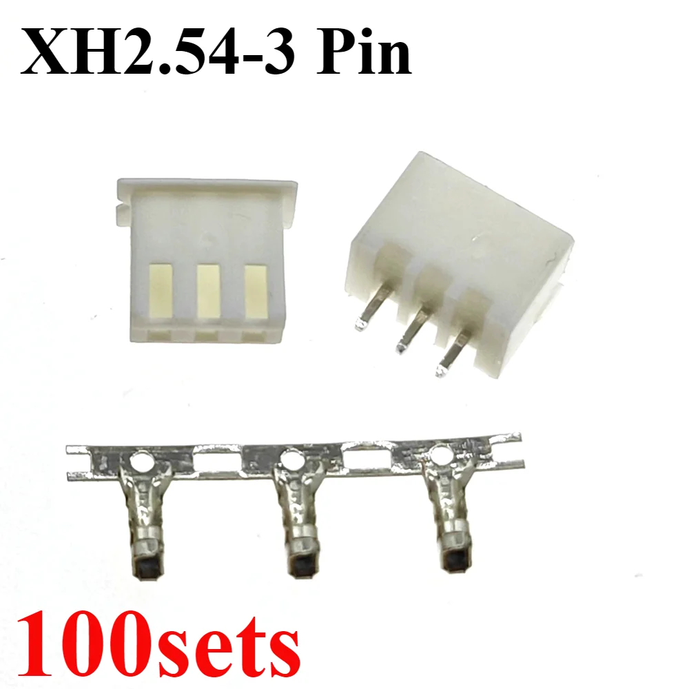 100sets/Lot jst XH2.54 3 Pin Connector Leads Header 2.54mm XH-3P Kit Housing Pin header Terminal