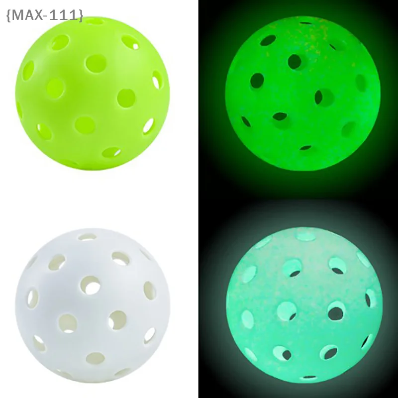 【Ja】Luminous Pickleball - 74mm Night Light Green Ball, 40 Holes Glowing for Outdoor Competition