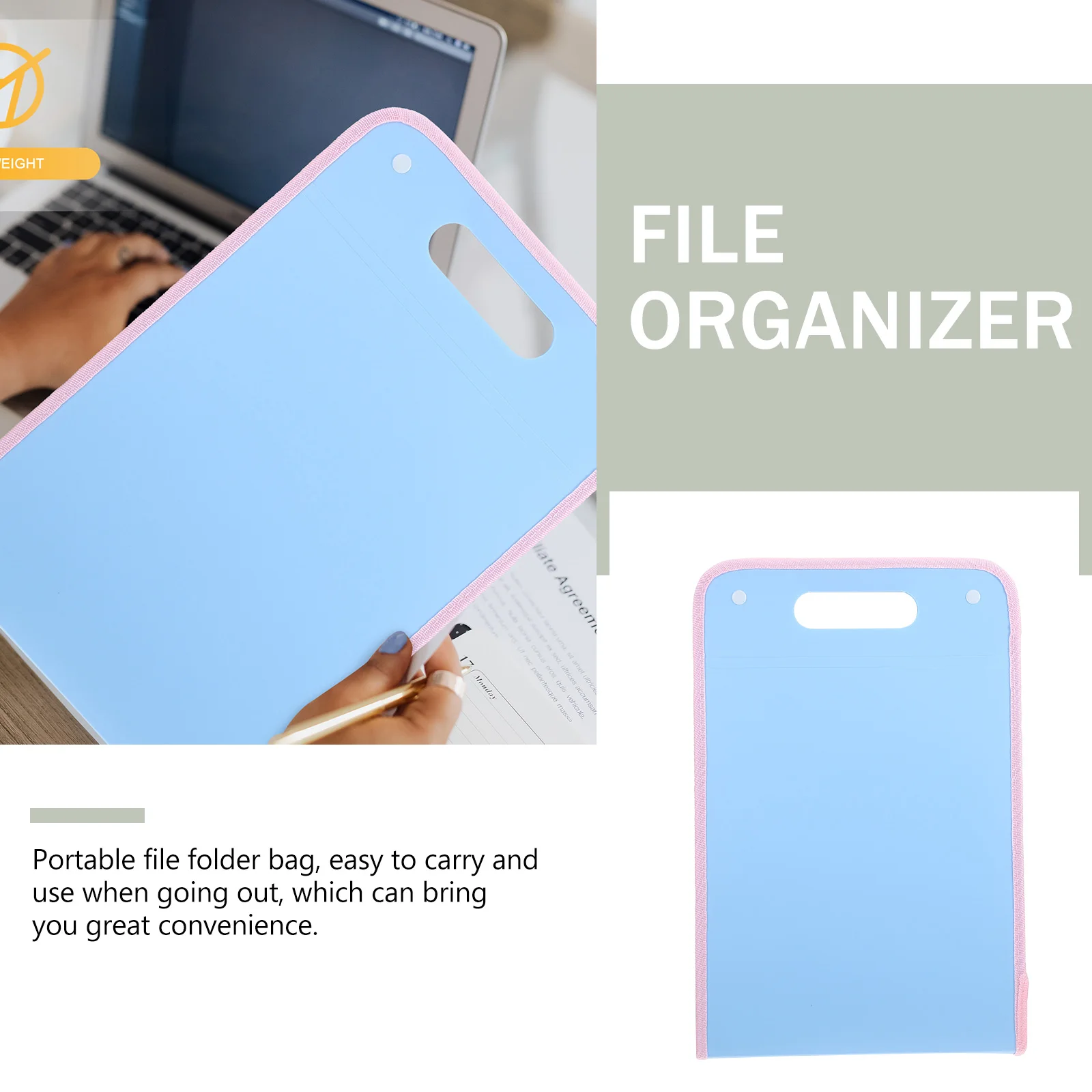 

Plastic File Folder Bag A4 Size Multi-layer Design Portable Document Organizer Storage Helper Home Office Use