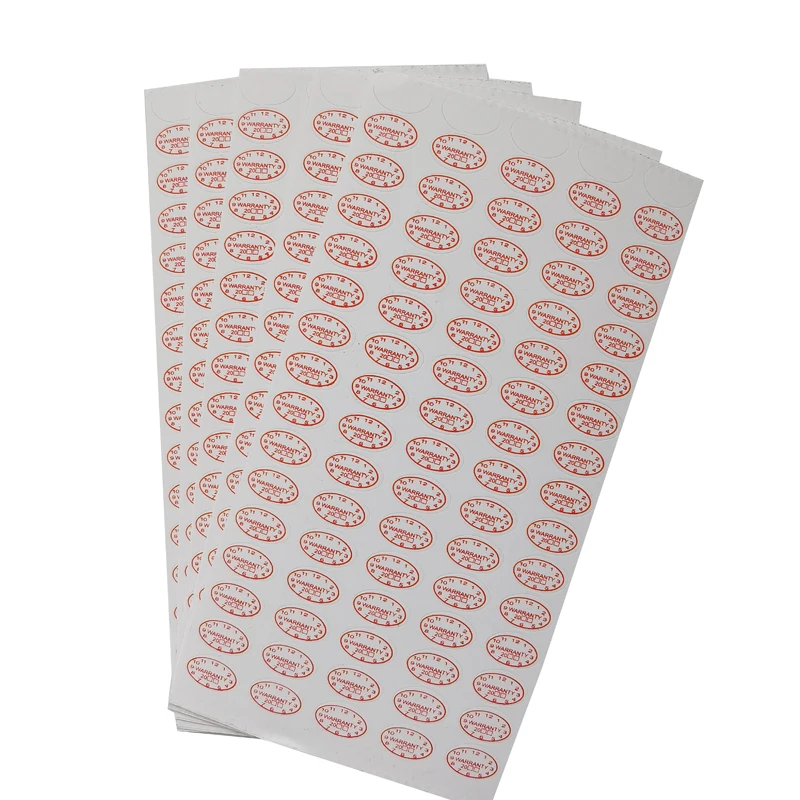 Pegatina de garantía de manipulación destructiva Universal, forma ovalada, 500 piezas, 10x6mm