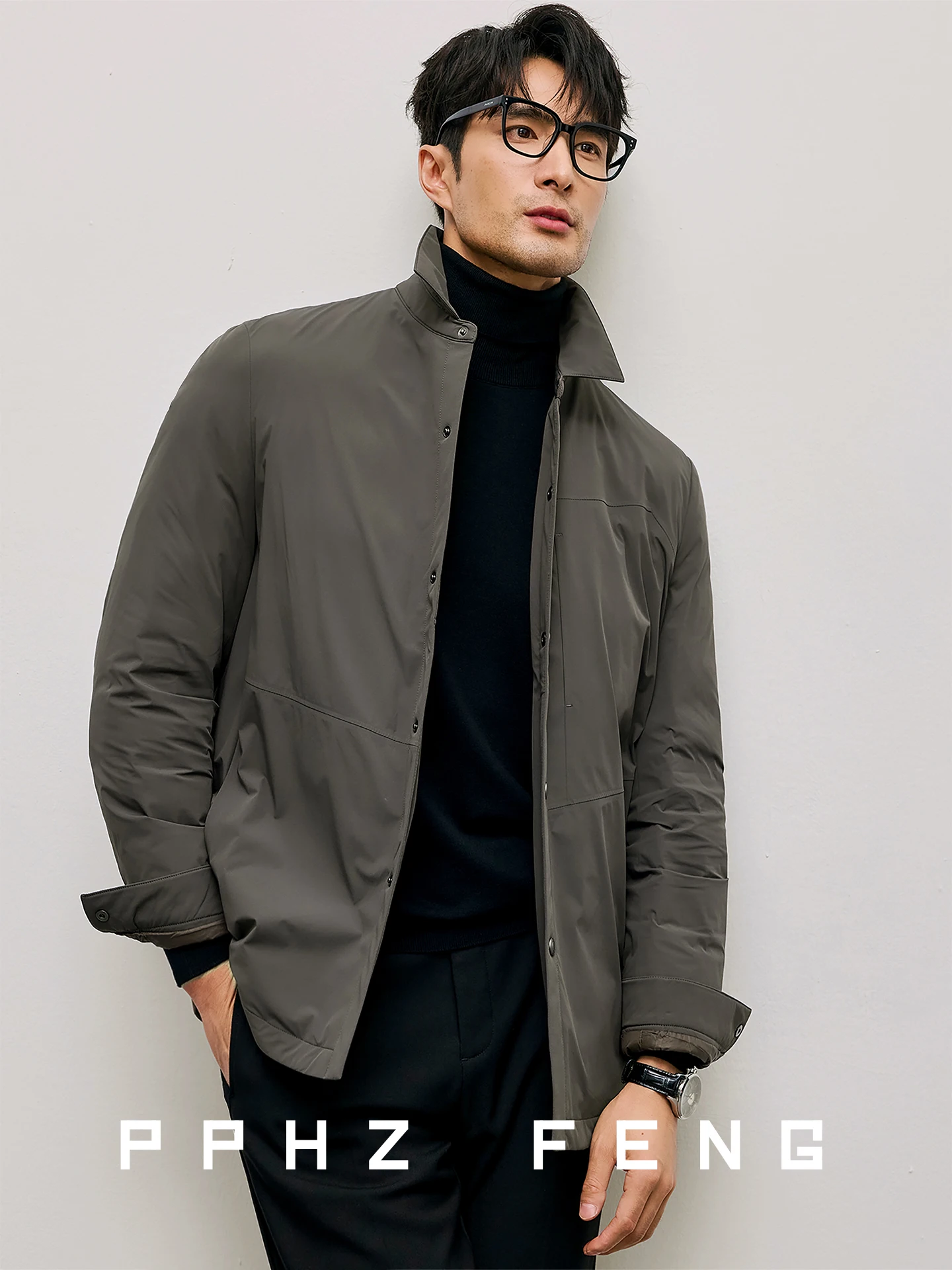 

Lightweight Warm Men's down Jaet irt Collar Single Button Design Casual Busin Sle Windproof hine Waable Thiened