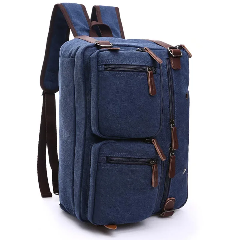 Backpack Two Sizes Canvas Bag Men Business Briefcase Hand-held Handbag Large Capacity Computer Storage Bag Shoulder Bag