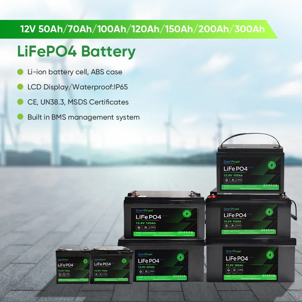 Lifepo4 12v 300ah Batteria al litio 12v 24v 200ah 300ah 400ah Batterie agli ioni di litio per carrello da golf RV Yacht Backup