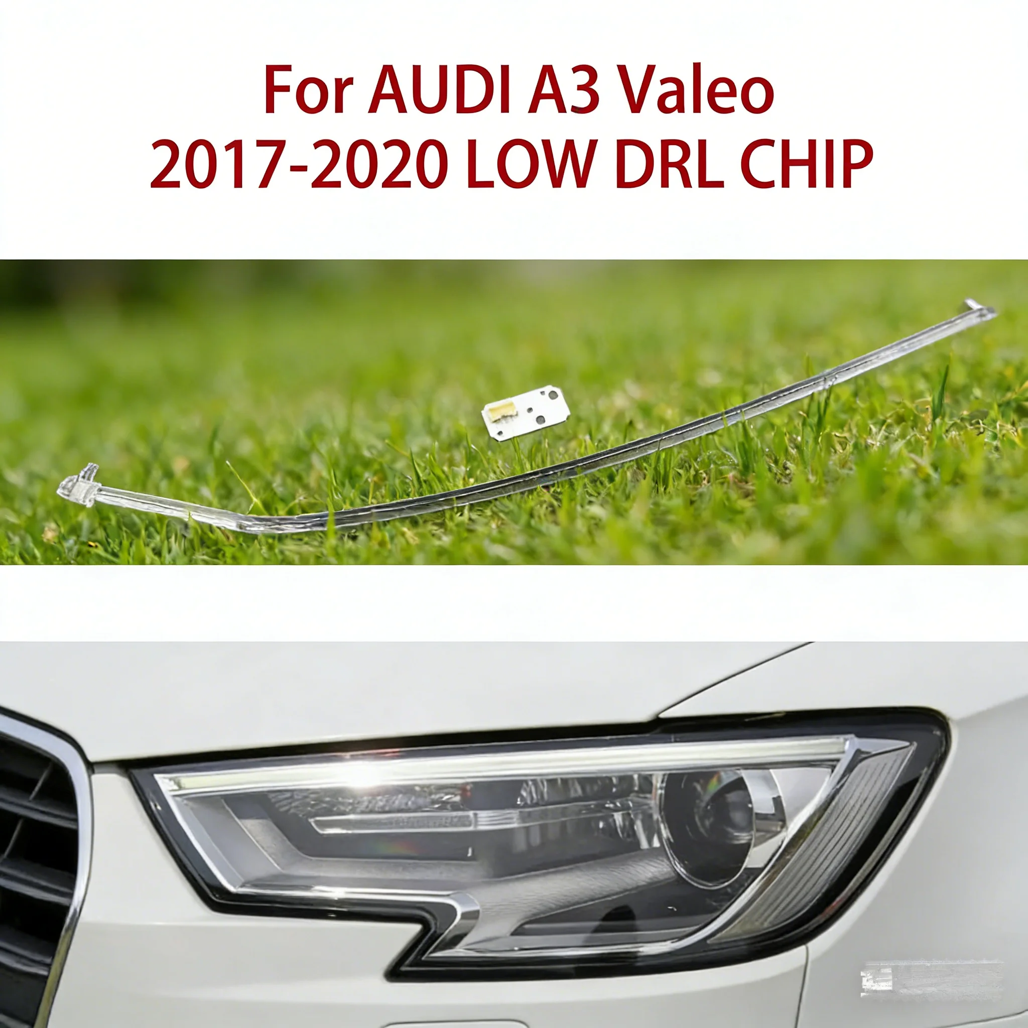 

White Light DRL Tube For 2017-2020 Audi A3 Angel Eye Car DRL CHIP Light Guide Strip Daytime Driving Ballast Board Chip LOW