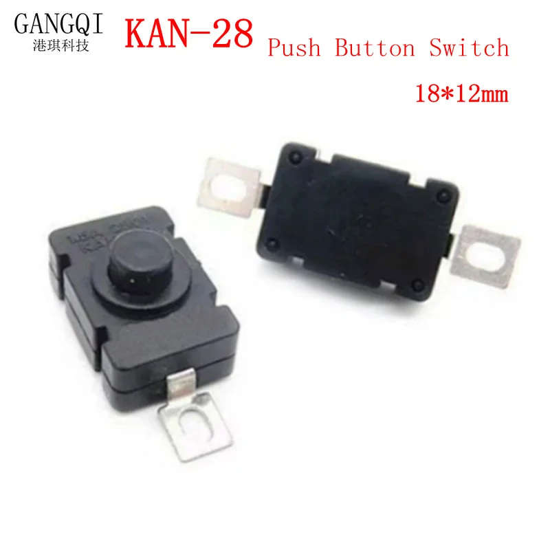 10 Uds KAN-28 1.5A250V interruptores de linterna autoblocantes tipo SMD 18x12mm interruptores de botón 1812-28A nuevo