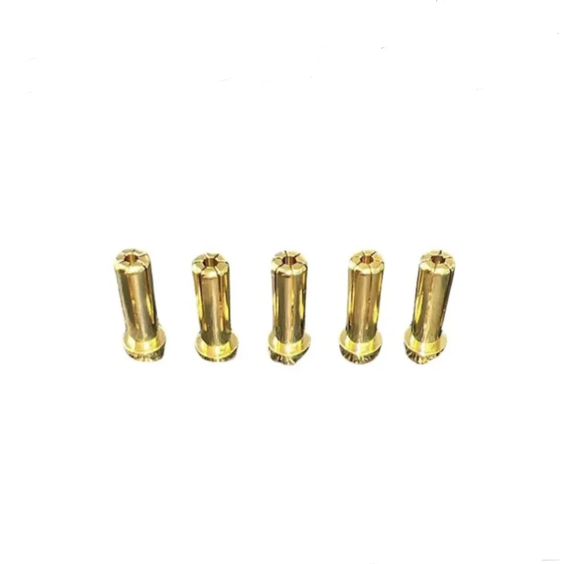 RC Hobby 5/10/20 Uds chapado en oro 5,0mm 18mm bala redonda perfil bajo conector macho hembra para cargador de baterías Lipo RC
