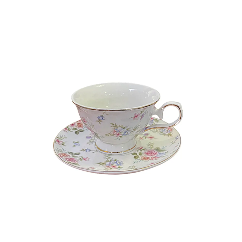 DSA retro floral coffee cup and saucer set afternoon tea mug Phnom Penh light luxury ceramic cup for home use 5