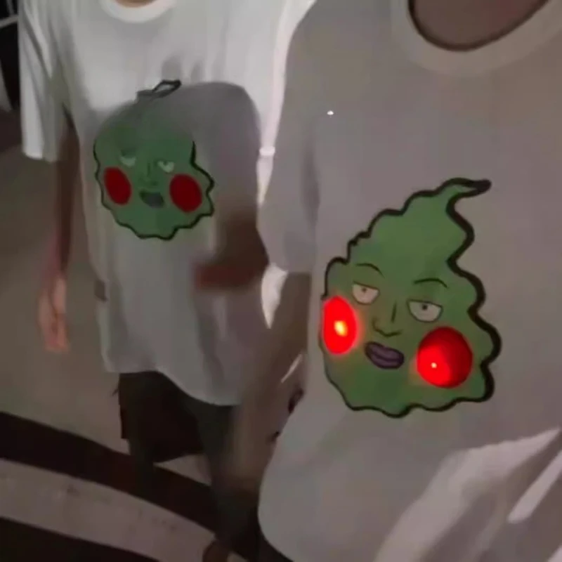 توهج الظلام الدمل طباعة تي شيرت مجموعة تي شيرتات قصيرة للأطفال أنيمي ملابس خاصة منامة الصيف ليلة تضيء الزي ملابس صالة غير رسمية