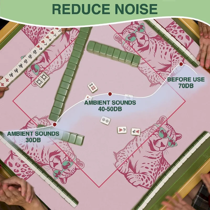 VIKAMA Pink Panther Game Table Mat Anti slip Mahjong Table Mat Acoustic Wear resistant Table Mat Home Decoration