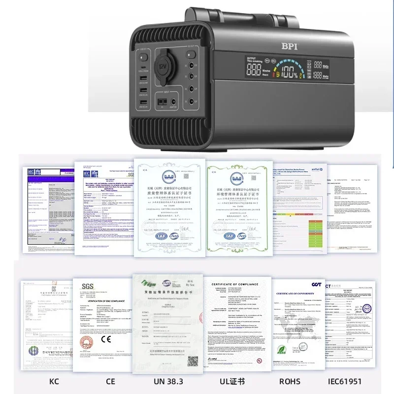 300-1000W American, Japanese, and European 220V high-power portable lithium iron phosphate outdoor energy storage power supply