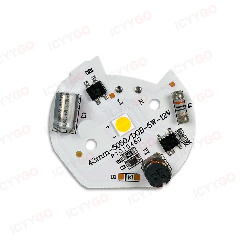 1PCS 5PCS 5W 5050 DC12V LED Natural White 4000K 43MM Light Source Board DIY LED Light Board