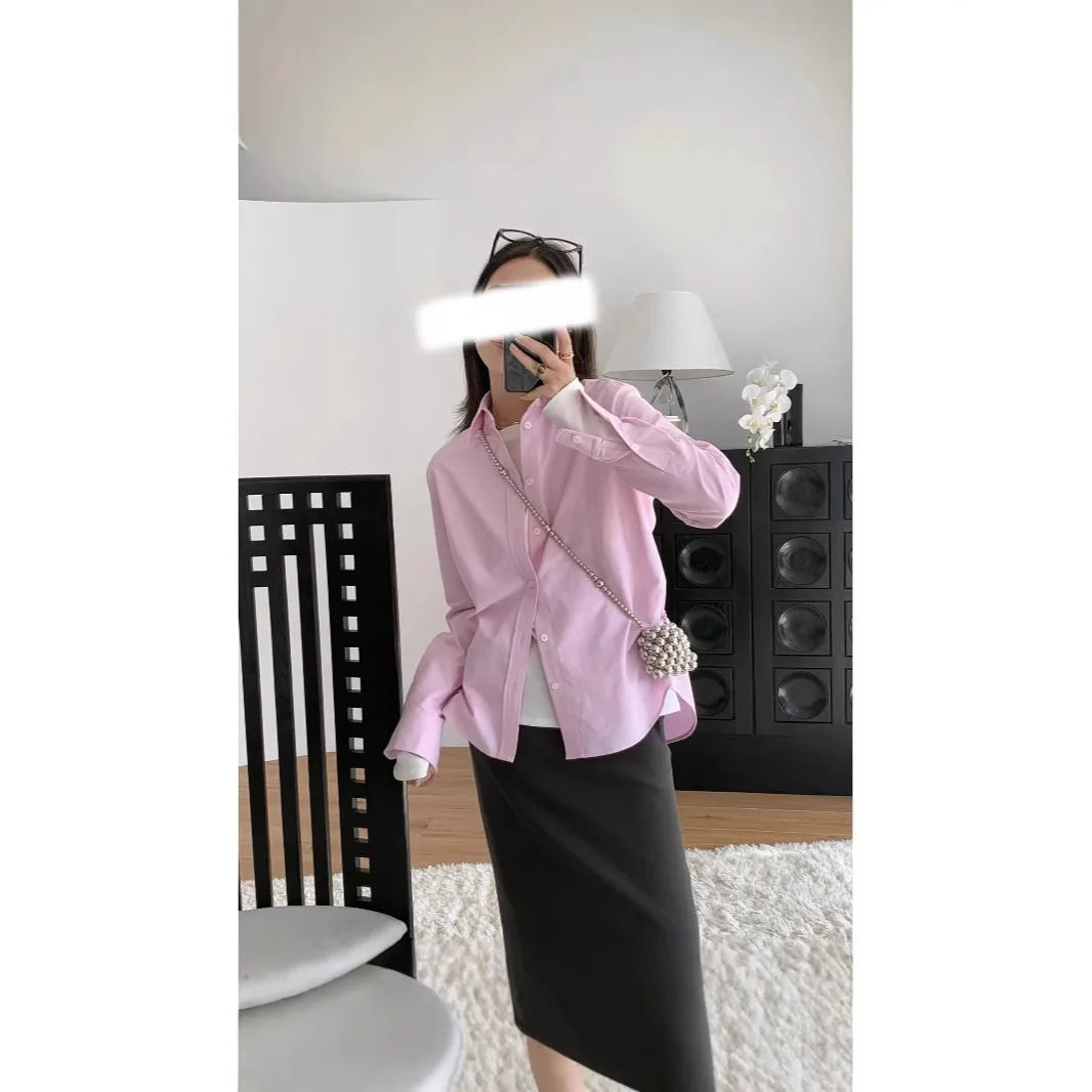 ヴィンテージ風レギュラーフィットシャツ アカデミックシック オールシーズンブラウス 多色展開 オフィスウェアトップ