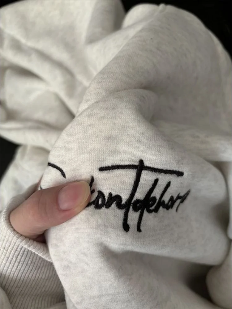 Retro Heavy-Lettering Hoodie Sweatirt Oversize Loose American High-Street Sle for Men And Women Spring Autumn Thiened